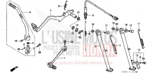 PEDAL/KICK STARTER ARM XR250R2 de 2002